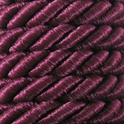 Decorative Braided Cord, 7 mm, 3 Strands, art. FI-7, color 317 - dark bordeaux/1 m