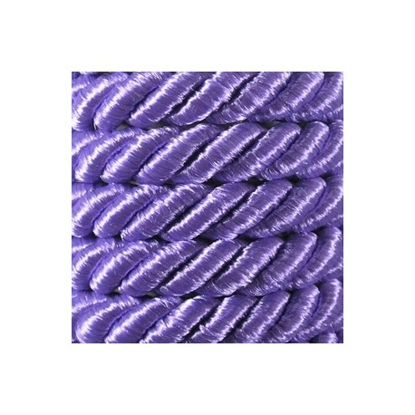 Decorative Braided Cord, 7 mm, 3 Strands, art. FI-7, color 406 - lilac/1 m