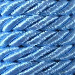 Decorative Braided Cord, 7 mm, 3 Strands, art. FI-7, color 515 - sky blue/1 m