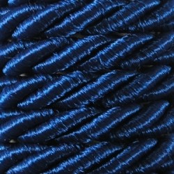 Decorative Braided Cord, 7 mm, 3 Strands, art. FI-7, color 524 - dark blue/1 m