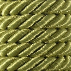 Decorative Braided Cord, 7 mm, 3 Strands, art. FI-7, color 607 - pistachio/1 m