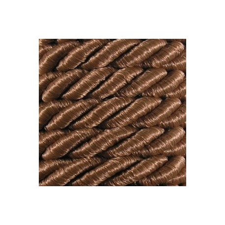 Decorative Braided Cord, 7 mm, 3 Strands, art. FI-7, color 704 - chocolate/1 m