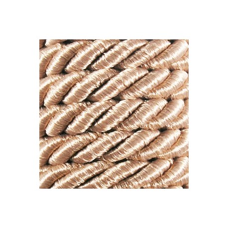 Decorative Braided Cord, 7 mm, 3 Strands, art. FI-7, color 703 - light beige/1 m