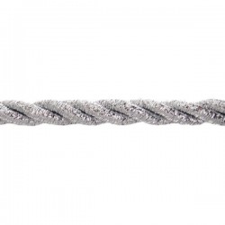 Metallic Twist Cord 9 mm, 3 strand, art. FI-9F, silver color/1 m