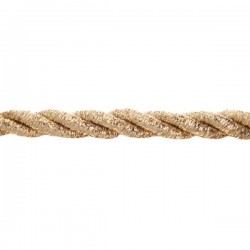 Metallic Twist Cord 9 mm, 3 strand, art. FI-9F, gold color/1 m