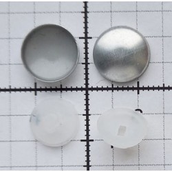 Self Cover Buttons  Size 20" (12.5 mm) Plastic Back White /100 pcs.