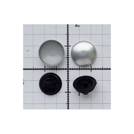 Self Cover Button  Size 20" (12.5 mm) plastic back black/100 pcs.