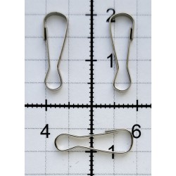 Metal Spring Hooks art.KAM-6x17 mm, nickel/1 pc.