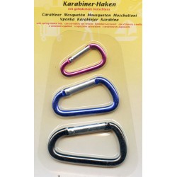 D-Ring Carabiner with spring-loaded lock/3 pcs.