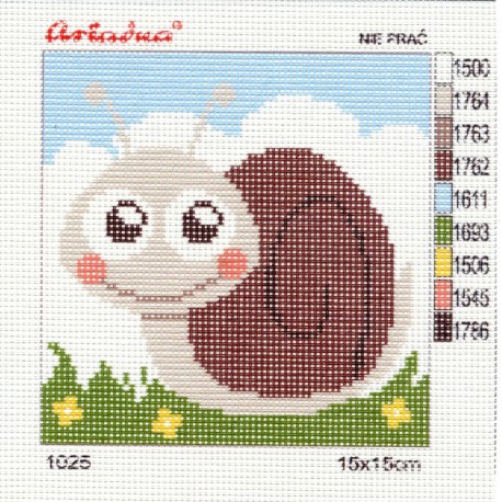 Canvas with a printed pattern "Snail", 15x15 cm
