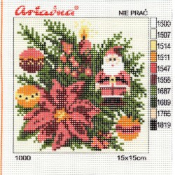 Canvas with a printed pattern "Christmas tree", 15x15 cm
