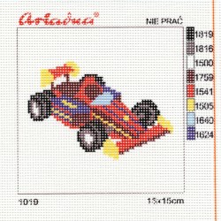 Canvas with a printed pattern "Car", 15x15 cm