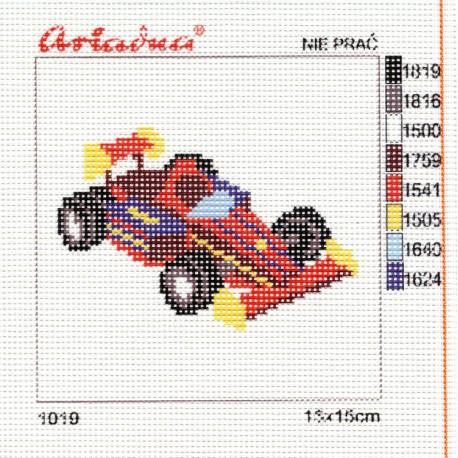 Canvas with a printed pattern "Car", 15x15 cm