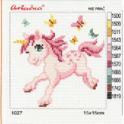 Canvas with a printed pattern "Unicorn", 15x15 cm