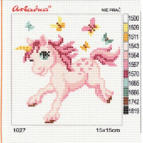 Canvas with a printed pattern "Unicorn", 15x15 cm