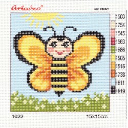 Canvas with a printed pattern "Honey bee", 15x15 cm