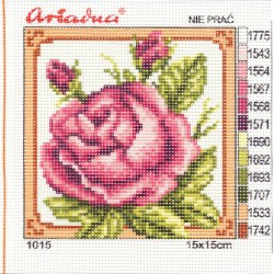 Canvas with a printed pattern "Rose", 15x15 cm