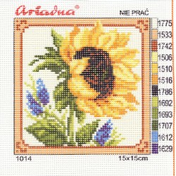 Canvas with a printed pattern "Sunflower", 15x15 cm