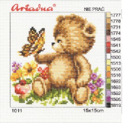 Canvas with a printed pattern "Teddy", 15x15 cm