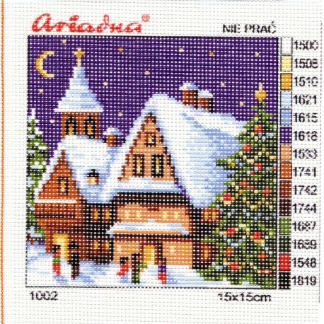 Canvas with a printed pattern "Christmas", 15x15 cm