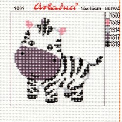 Canvas with a printed pattern "Zebra", 15x15 cm