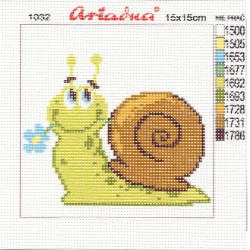 Canvas with a printed pattern "Snail", 15x15 cm