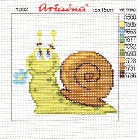 Canvas with a printed pattern "Snail", 15x15 cm