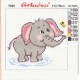 Canvas with a printed pattern "Elephant", 15x15 cm