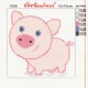 Canvas with a printed pattern "Piglet", 15x15 cm