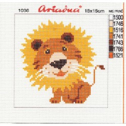 Canvas with a printed pattern "Lion cub", 15x15 cm