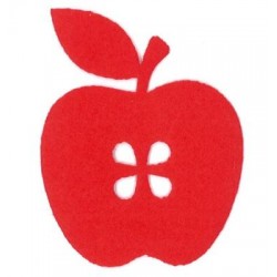 Iron on Application "Felt apple" art.LM-0250 red/1pc.