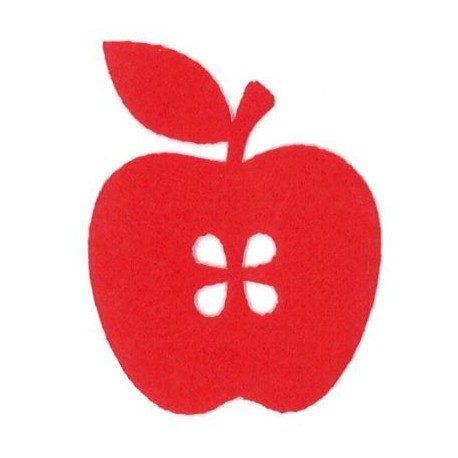 Iron on Application "Felt apple" art.LM-0250 red/1pc.