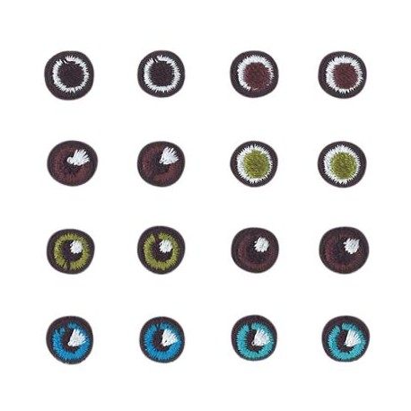 Iron on Application "Small eyes" art.LM-0259/16pcs.