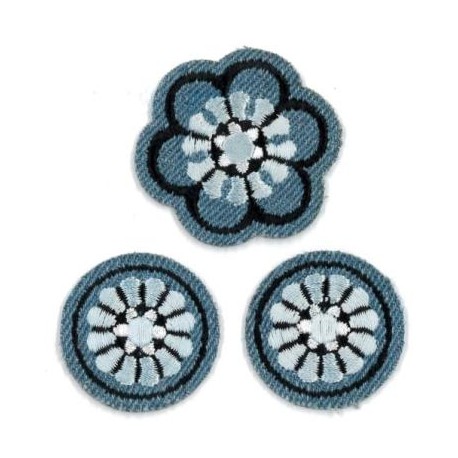 Iron on Application "Jeans flowers" art.LM-0304/3pcs.