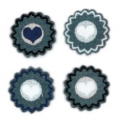 Iron on Application "Jeans flowers" art.LM-0304A/4pcs.