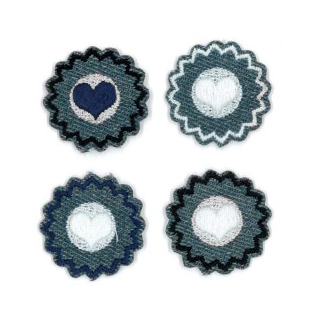 Iron on Application "Jeans flowers" art.LM-0304A/4pcs.