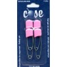 Safety Pins 53x11mm with pink plastic head /4 pcs.