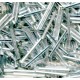 Glass hexagon shape bugles 25x2.5 mm, colorless with silver hole/50g