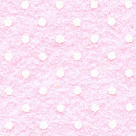 Dot printed felt sheet 20x30 cm color - light pink