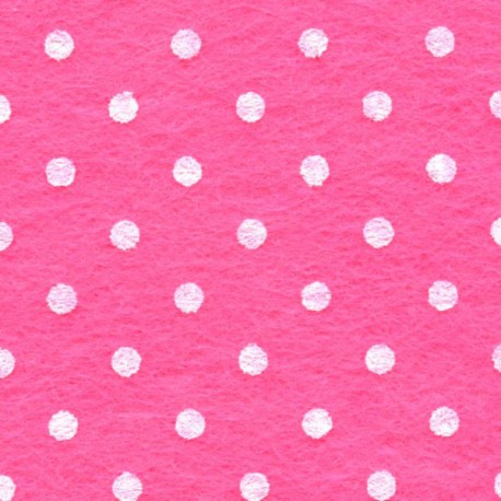 Dot printed felt sheet 20x30 cm color - pink