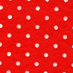 Dot printed felt sheet 20x30 cm color - red