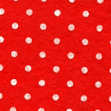 Marginti taškučiais veltinio lapai 20x30cm, spalva - raudona