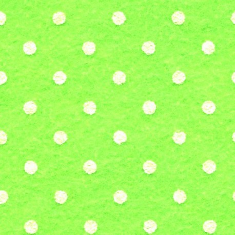 Dot printed felt sheet 20x30 cm color - light green