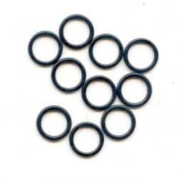 Bra metallic rings 8 mm black, nylon coated/2 pcs.