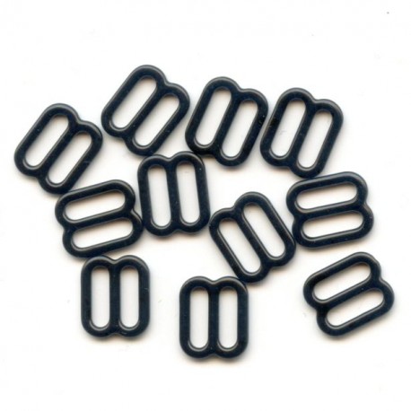 Bra metallic Adjuster 8 mm black, nylon coated/2 pcs.