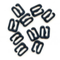 Bra metallic hooks 8 mm black, nylon coated/50 pcs.