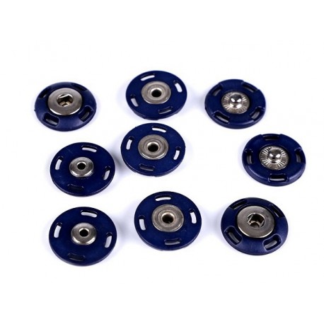 Sew on Plastic Press Snap Fasteners Ø 21 mm, dark blue, rustproof/1 pc.