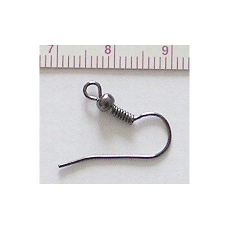Hook Ear Wire art.MC-011, black nickel/2 pcs.