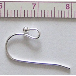 Hook Ear Wire art.PK01SP, silver plated/2 pcs.
