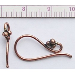Hook Ear Wire art.CP-3057, copper plated/2 pcs.